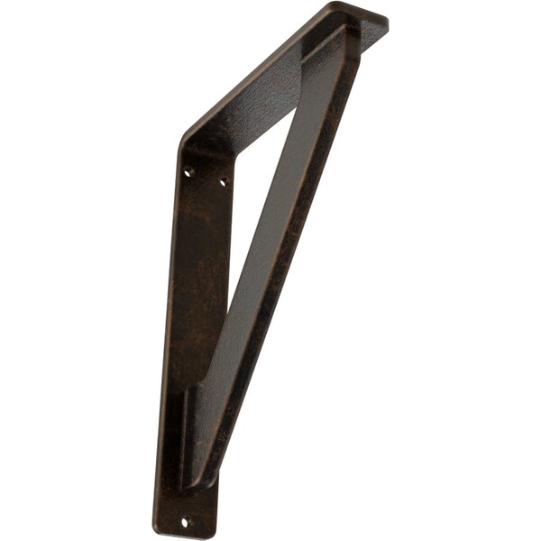 Ekena Millwork Traditional Wrought Iron Bracket, (Single center brace), Antiqued Bronze 1 1/2"W x 10"D x 12"H BKTM01X10X12STRABZ - main